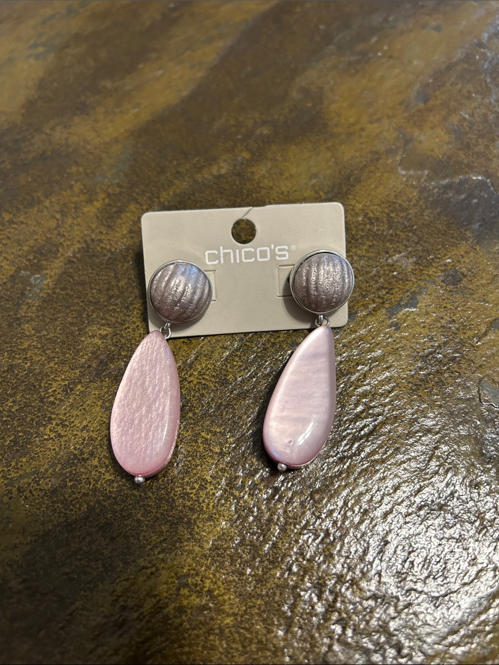 Chico's Light Pink Teardrop Drop Earrings